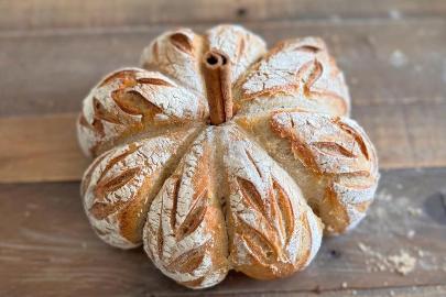 Pumpkin Shaped Sourdough Bread